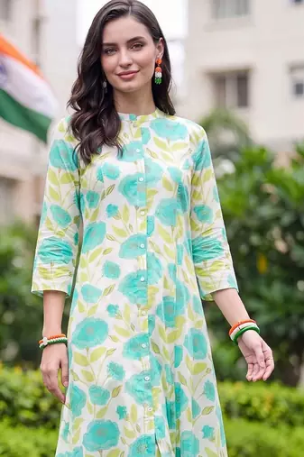 women floral printed regular kurta with trousers