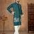 Teal premium silk embroidered kurta pajama