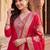 women ethnic motifs embroidered regular kurta with trousers & with dupatta