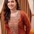 women ethnic motifs embroidered regular thread work liva kurta with trousers & with dupatta
