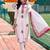 women ethnic motifs embroidered regular thread work cotton kurta with trousers & with dupatta