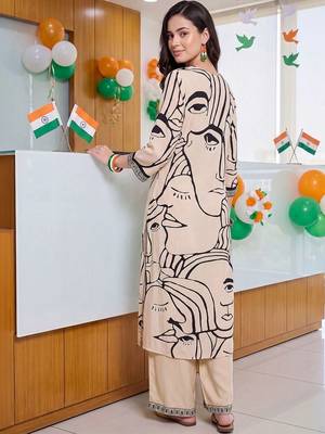 women printed regular kurta with palazzos 6