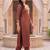 women ethnic motifs embroidered regular kurta with trousers