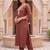 women ethnic motifs embroidered regular kurta with trousers