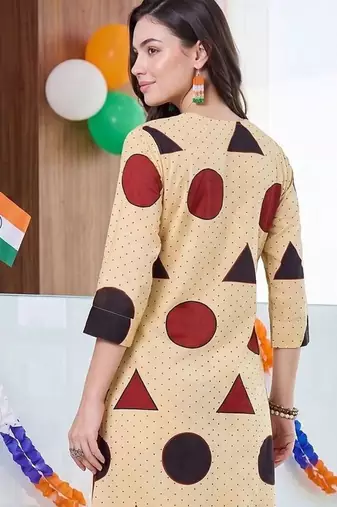 women printed regular cotton kurta with trousers