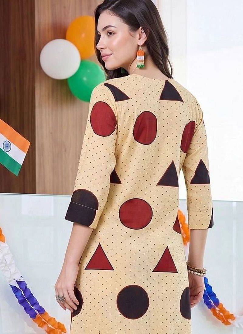 women printed regular cotton kurta with trousers