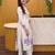 women ethnic motifs embroidered regular thread work cotton kurta with trousers & with dupatta