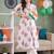 women floral printed empire cotton kurta with trousers