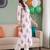 women floral printed empire cotton kurta with trousers