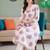 women floral printed empire cotton kurta with trousers