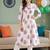 women floral printed empire cotton kurta with trousers