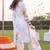 women floral printed regular linen kurta with trousers & with dupatta