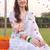 women floral printed regular linen kurta with trousers & with dupatta