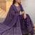 women ethnic motifs printed regular cotton kurta with trousers & with dupatta