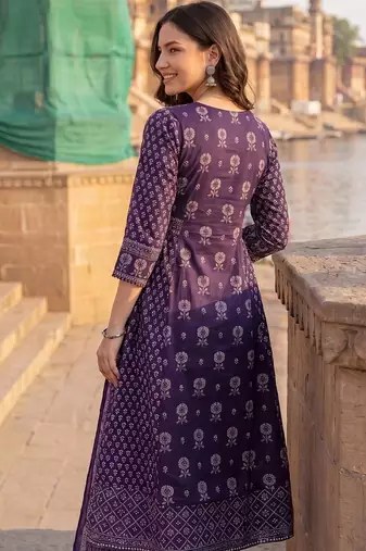 women ethnic motifs printed regular cotton kurta with trousers & with dupatta