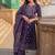 women ethnic motifs printed regular cotton kurta with trousers & with dupatta