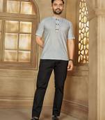 Grey cotton plain shirt