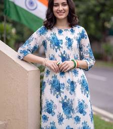 women floral printed regular cotton kurta with trousers