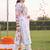 women floral printed regular linen kurta with trousers & with dupatta