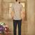 Beige cotton plain shirt