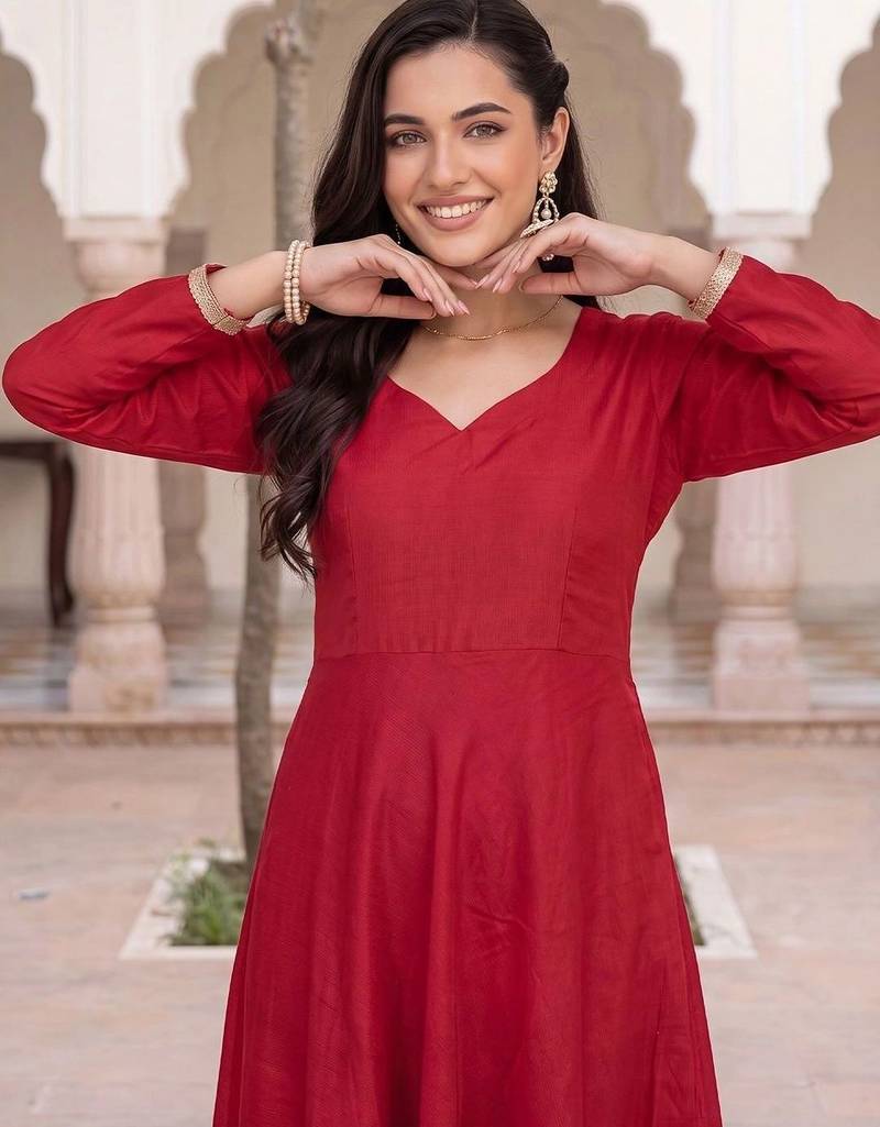 women regular liva kurta with trousers & with dupatta