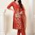 women floral embroidered regular thread work kurta with trousers & with dupatta