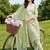 women ethnic motifs embroidered regular thread work cotton kurta with trousers & with dupatta