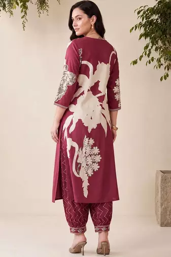 women floral printed regular kurta with patiala