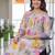 women floral printed empire cotton kurta with trousers
