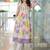women floral printed empire cotton kurta with trousers