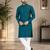 Blue silk mirror work kurta pajama