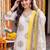 women floral printed regular cotton kurta with trousers & with dupatta