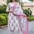 women ethnic motifs printed regular cotton kurta with trousers & with dupatta