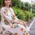 women floral printed regular cotton kurta with trousers
