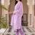 women regular thread work kurta with trousers & with dupatta
