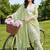 women ethnic motifs embroidered regular thread work cotton kurta with trousers & with dupatta