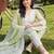 women ethnic motifs embroidered regular thread work cotton kurta with trousers & with dupatta