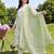 women ethnic motifs embroidered regular thread work cotton kurta with trousers & with dupatta