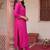 women ethnic motifs embroidered regular thread work kurta with trousers