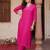 women ethnic motifs embroidered regular thread work kurta with trousers