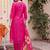 women ethnic motifs embroidered regular kurta with trousers & with dupatta