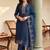 women ethnic motifs embroidered regular kurta with trousers & with dupatta