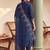 women ethnic motifs embroidered regular kurta with trousers & with dupatta