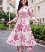 women floral printed regular cotton kurta with palazzos