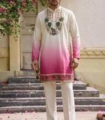 Pink cotton diamond work kurta pajama