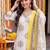 women ethnic motifs printed regular cotton kurta with trousers & with dupatta