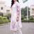 women floral printed regular linen kurta with trousers & with dupatta