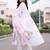 women floral printed regular linen kurta with trousers & with dupatta