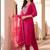 women ethnic motifs embroidered regular kurta with trousers & with dupatta