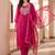 women ethnic motifs embroidered regular kurta with trousers & with dupatta